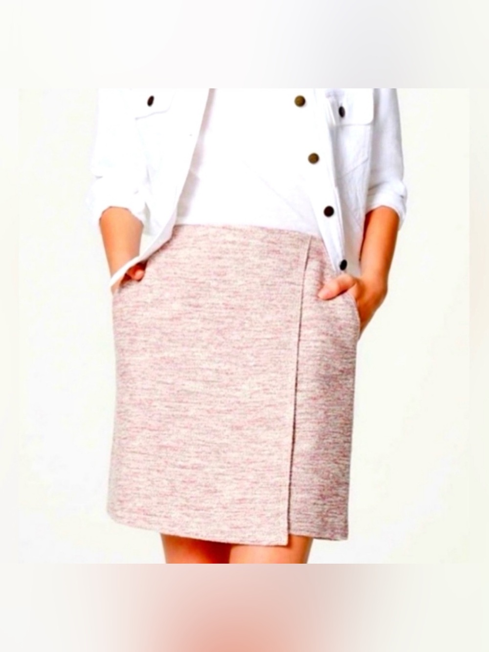 LOFT, Ann Taylor Dusty Pink Tweed Mini Skirt